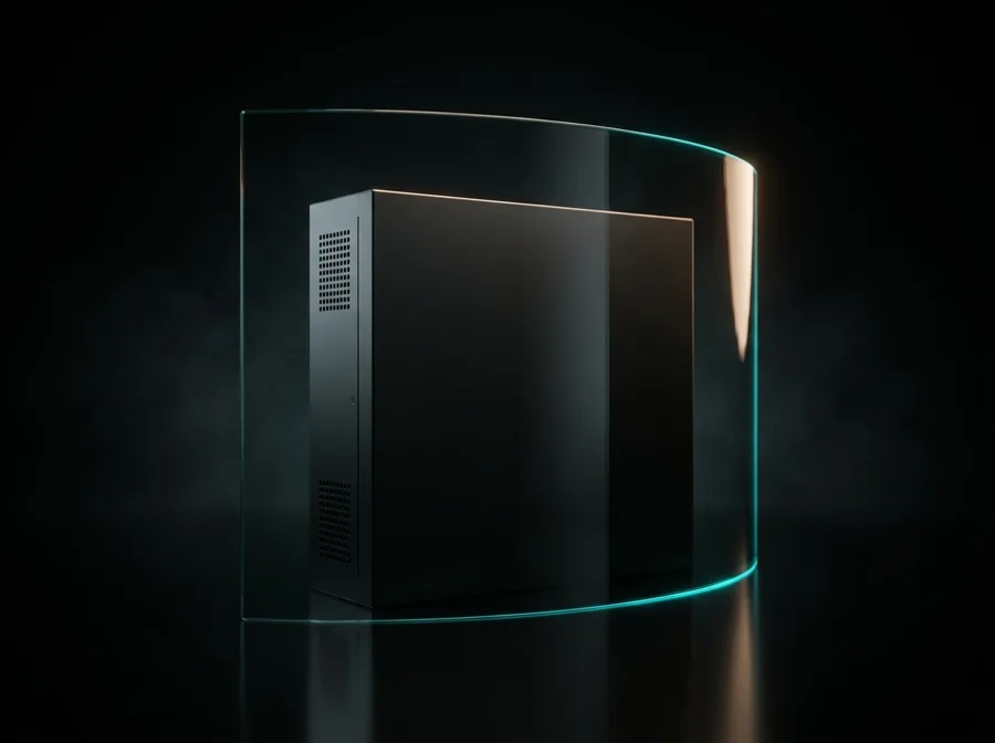 Firewall hinter einer Glasscheibe